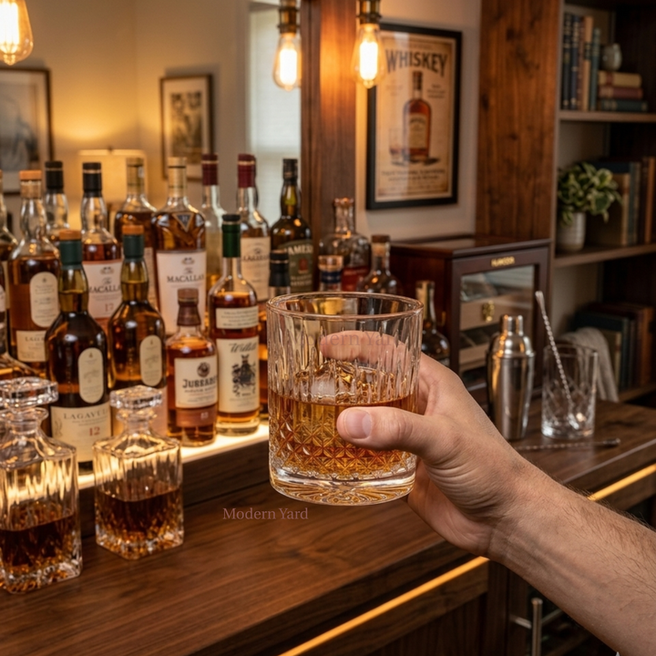 Premium Luigi Bormioli Italian crystal whiskey glasses ideal for bourbon, scotch, rum and cocktail serving.