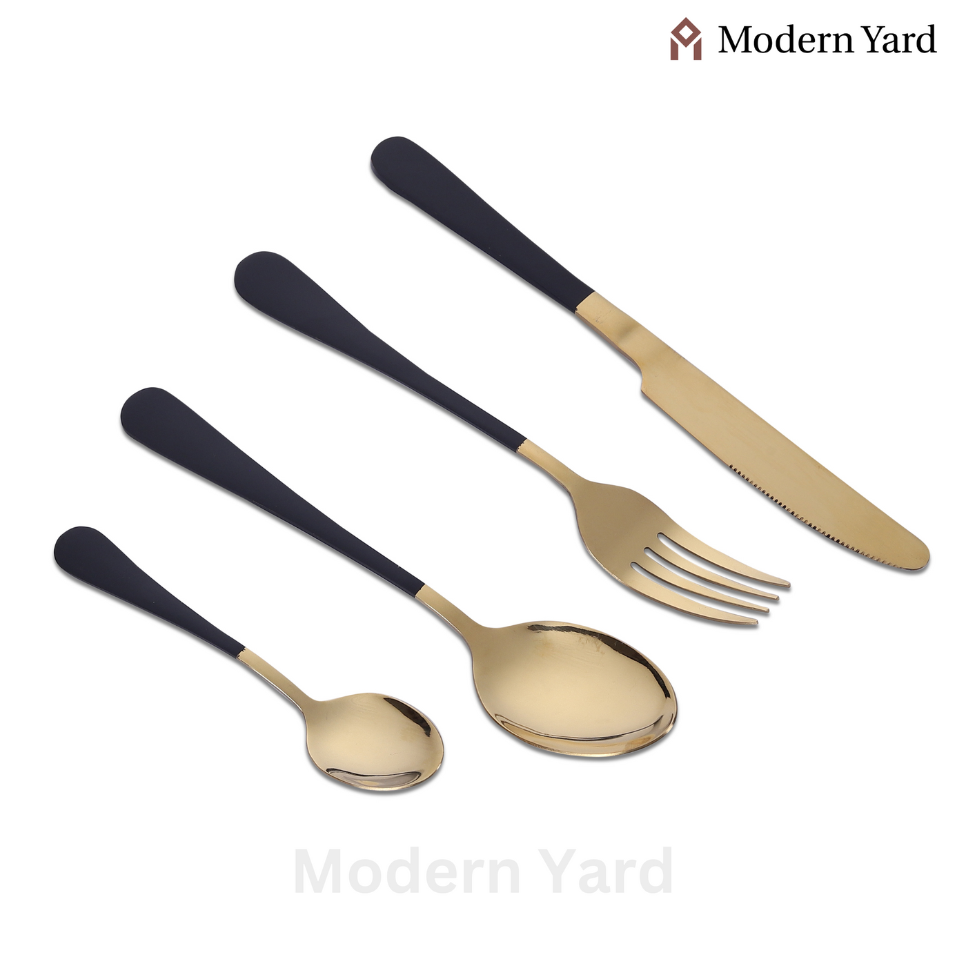 Black Golden Cutlery Set (24 Pcs)