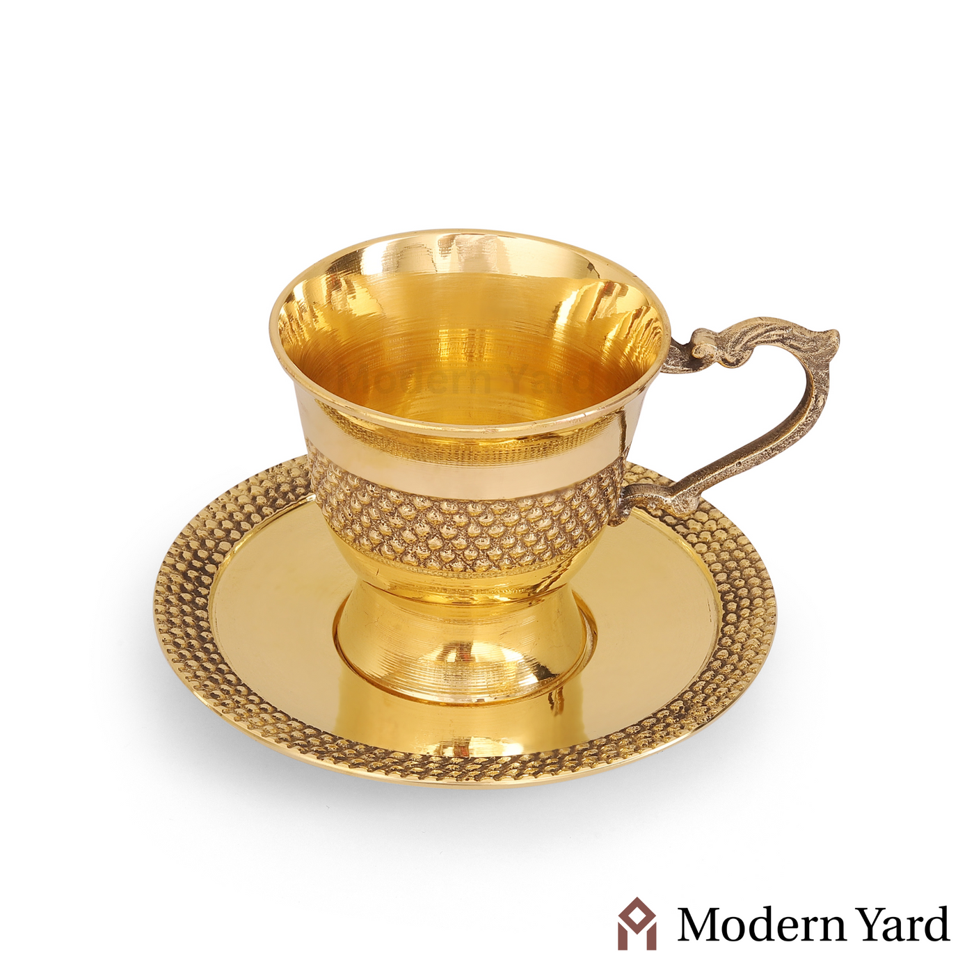 Brass Designer Tea Pot & Cup Saucer