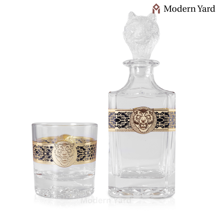 Bear Gold Plated 7 Pcs Decanter Set
