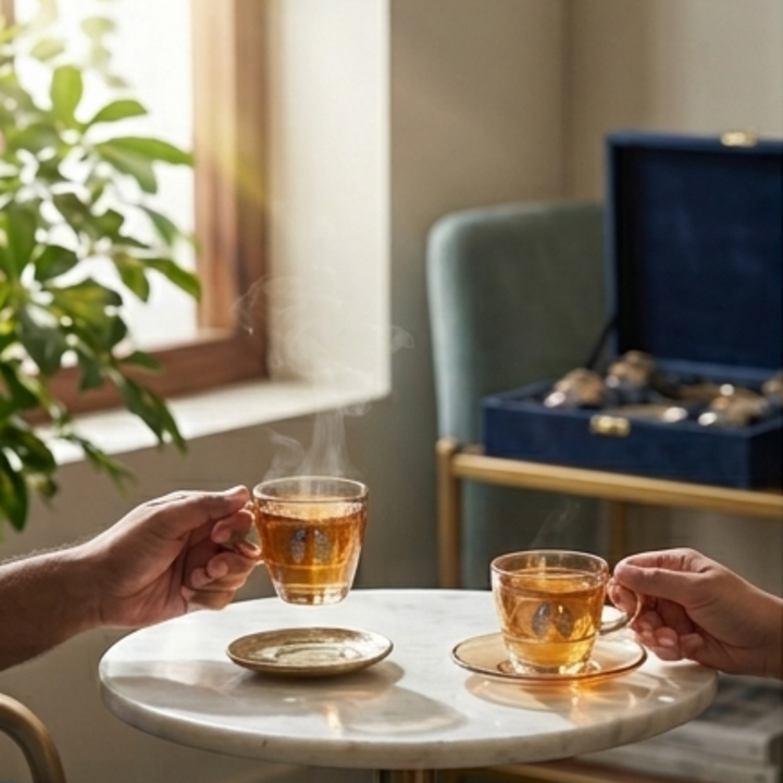 Premium peacock crystal cup saucer for home and office