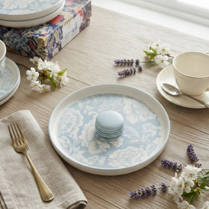 Celestial Designer Quarter Plates (Set of 6) - Imported Bone China