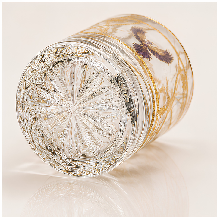 Crystal Eagle Whiskey Glass - Gold Plated - Set of 6 (Leather Gift Box)