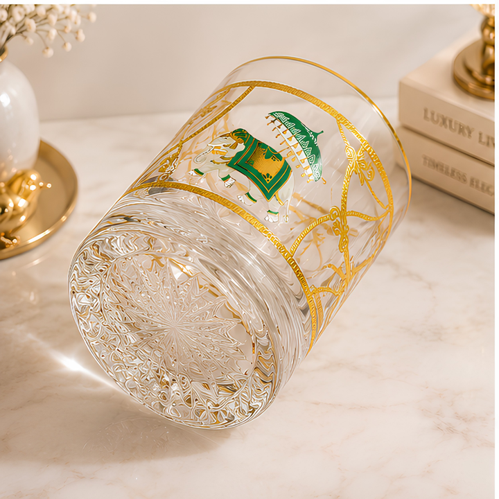 Luxury whiskey tumbler made from lead-free crystal in a leather gift box