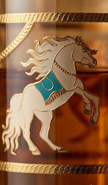 Imperial Horse 24k Gold-Rimmed Crystal Highball Glass | Set of 6 | Suitcase Gift Box