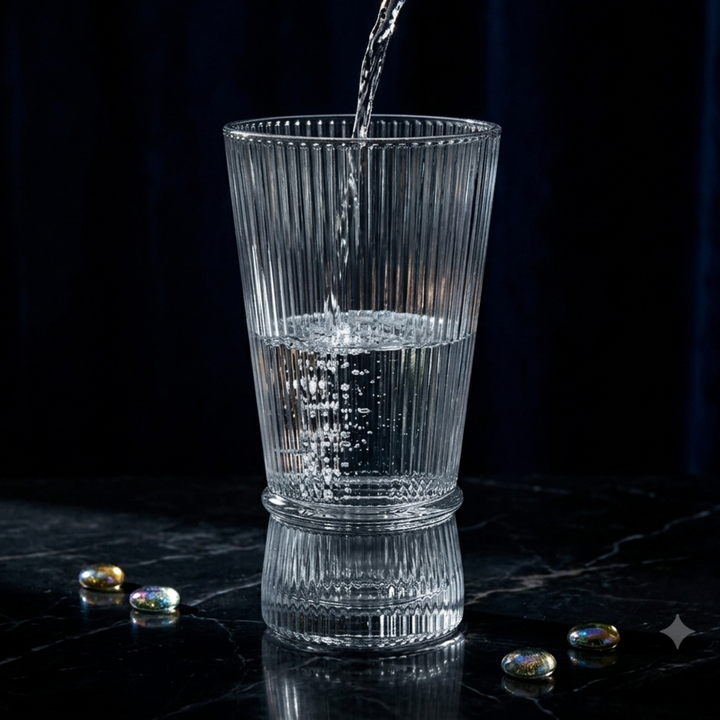 Modern Yard Prism Fluted Highball Cocktail Glass 300 ML Set of 6