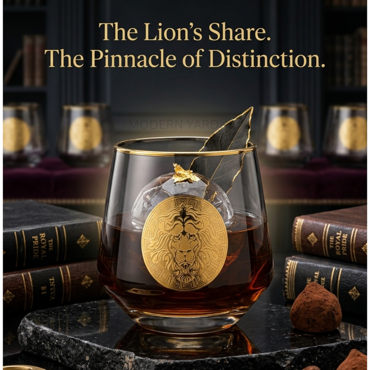 Lion Heart Gold-Rimmed Whiskey Glass (Pack of 6) - Made in Turkey