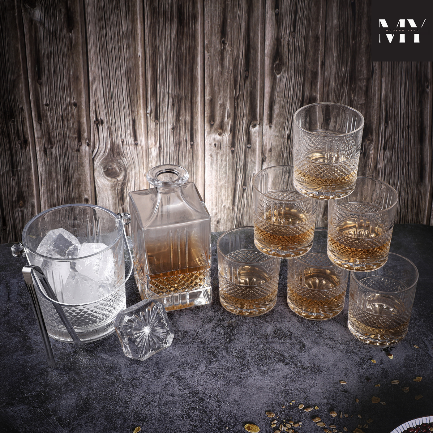 Regal 8 Pcs Decanter with Glasses & Ice Bucket