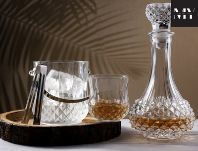 European 8 Pcs Decanter with Glasses and Ice Bucket
