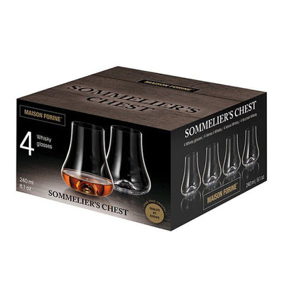 Maison Crystal Whiskey Snifter Glass (240 ML) Set Of 4 - Made In Czech Rebuplic
