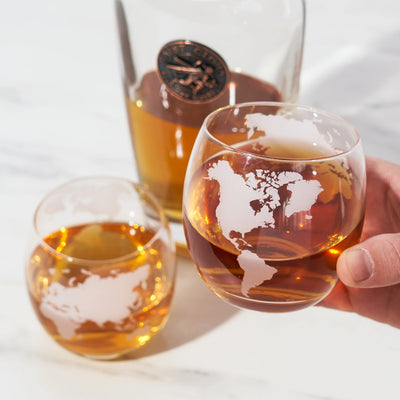 Globe Whiskey Glasses (Set of 2)