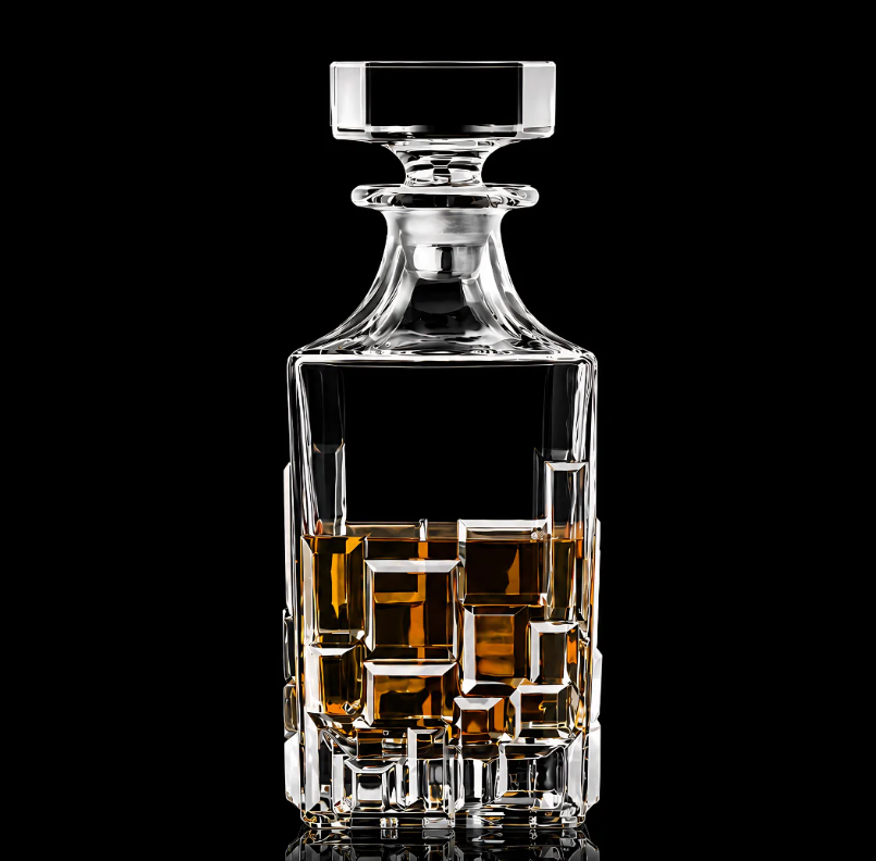 Modern Yard luxury barware crystal decanter set packaged for gifting