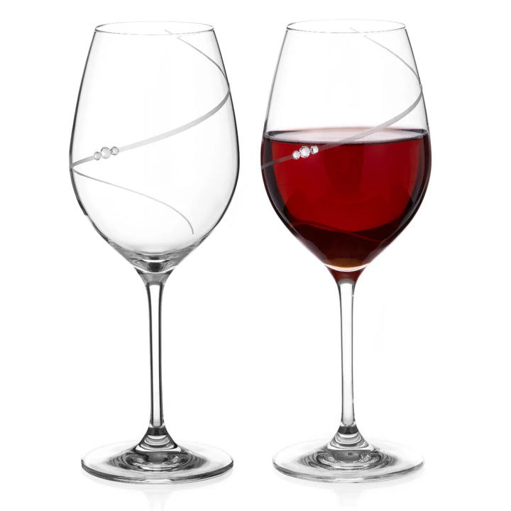 Silhouette Red Wine Glass - Set of 2 ( Made With  Swarovski Crystals)