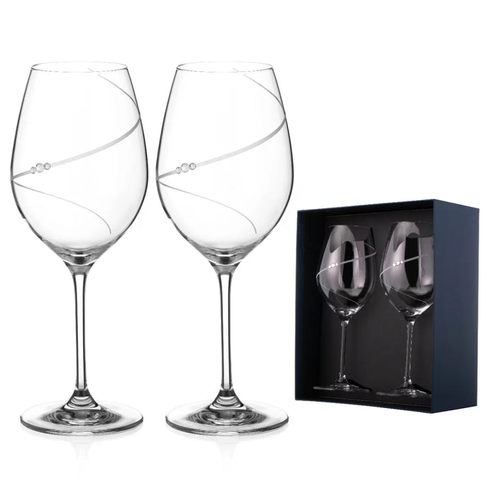 Silhouette Red Wine Glass - Set of 2 ( Made With  Swarovski Crystals)