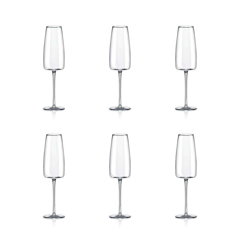 Rona Lord Flute Champagne 340 ML (Pack of 6)