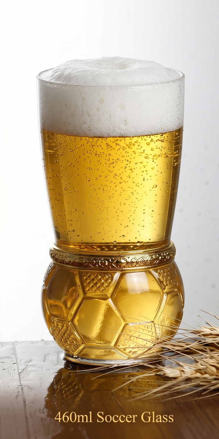 Luxury beer glasses for football match nights, parties, and home bar collection.