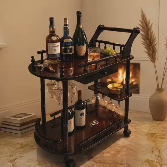 Wooden Bar Trolley | Perfect for Home Bar
