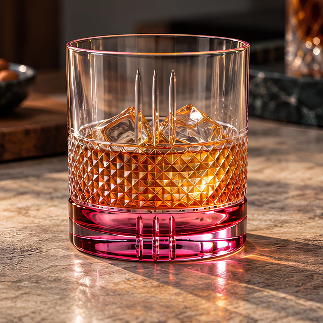 Quirky 6 Colour Crystal Whiskey Glass Set of 6, an elegant gift for whiskey lovers