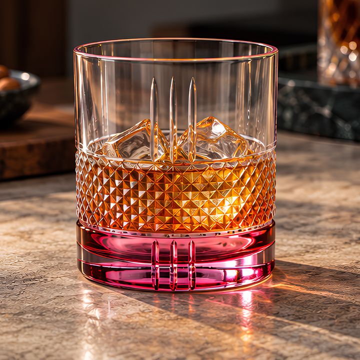 Quirky 6 Colour Crystal Whiskey Glass Set of 6, an elegant gift for whiskey lovers