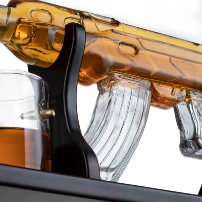 Gun Decanter with 4 Bullet Glasses Set