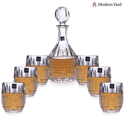 Exotic 7 Pcs Decanter Set with 6 Glasses