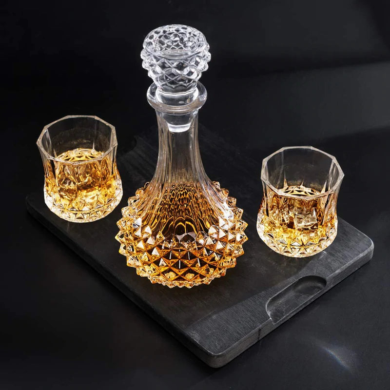 EUROPEAN CRYSTAL CLEAR 7 PCS DECANTER & GLASSES SET