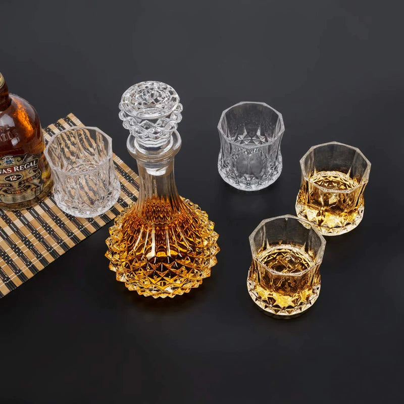 EUROPEAN CRYSTAL CLEAR 7 PCS DECANTER & GLASSES SET