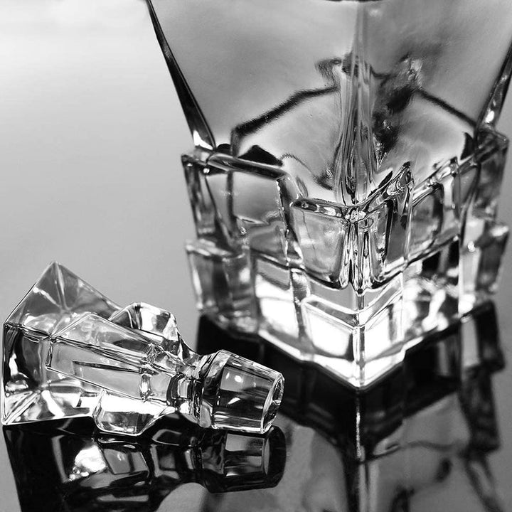 IRIS CRYSTAL DECANTER SET WITH 6 GLASSES