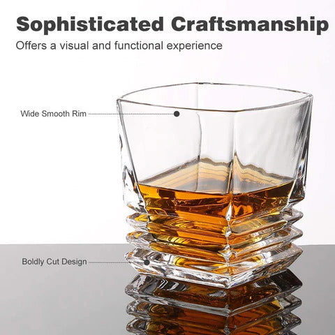 LUXURY SQUARE ROCK WHISKEY GLASS (Pack of 6)