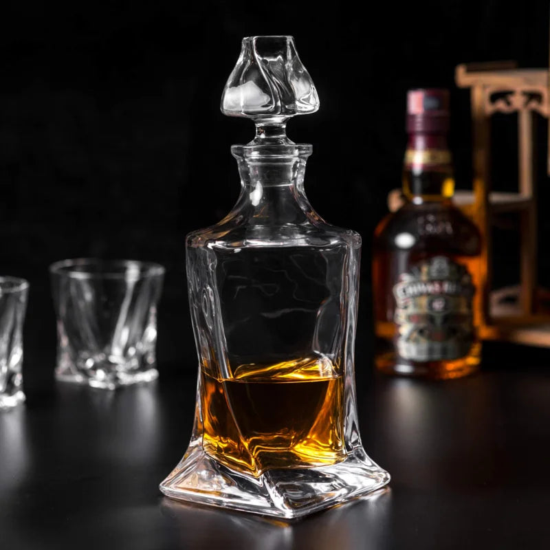The Epic Twist 7 Pcs Crystal Decanter Set