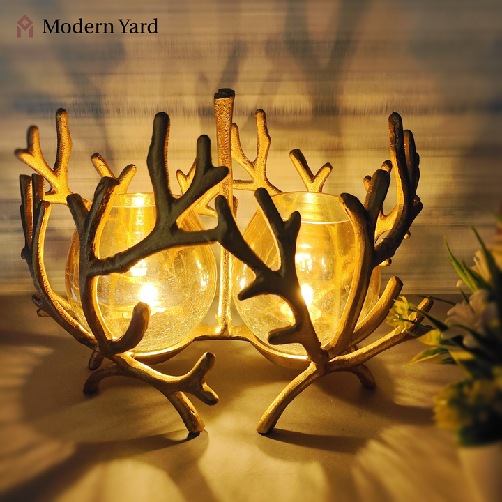 Regal Candle Stand with 2 Glass