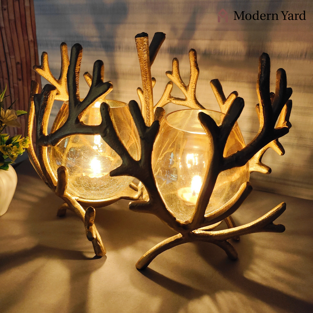 Regal Candle Stand with 2 Glass