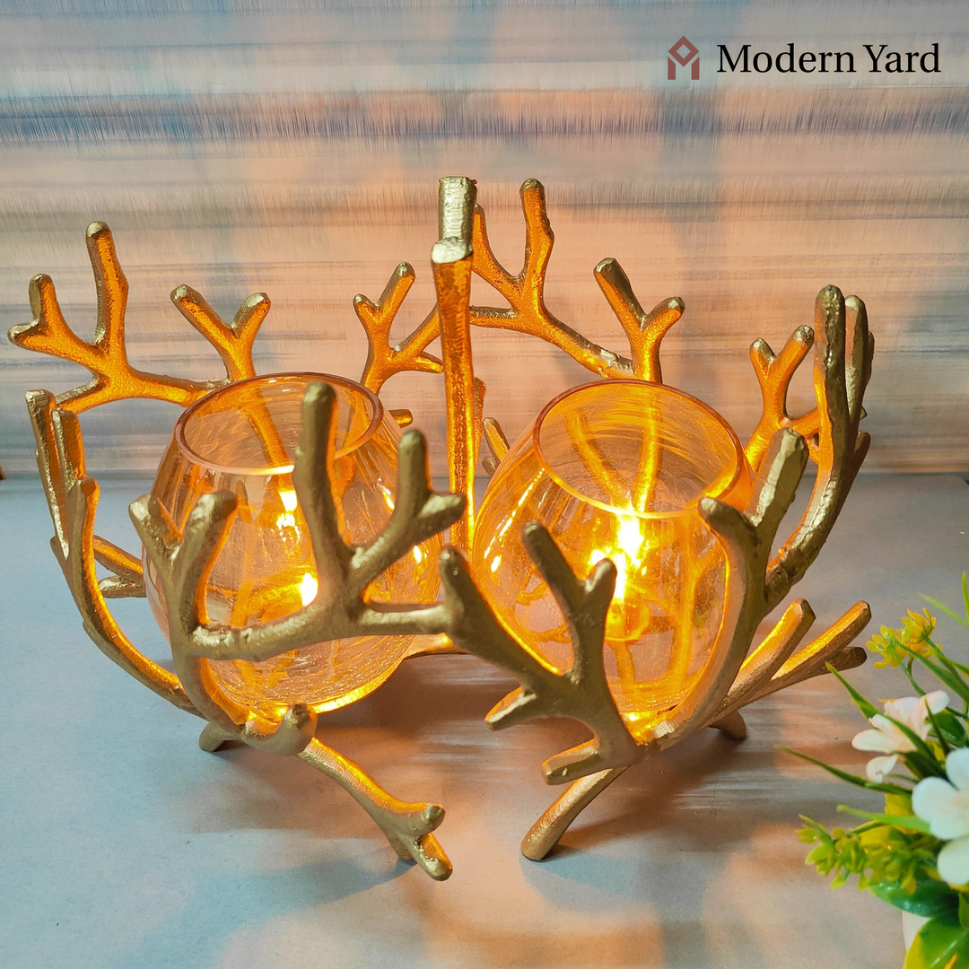 Regal Candle Stand with 2 Glass