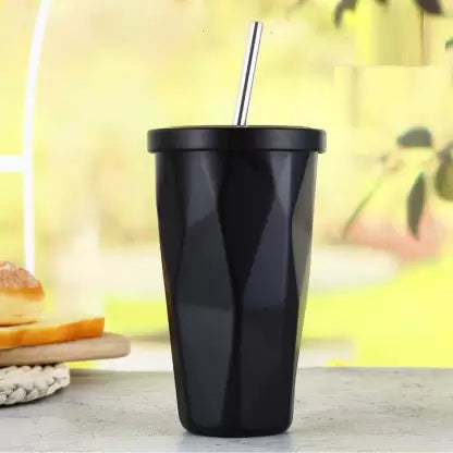 Stainless Steel Double Walled Tumbler with Straw