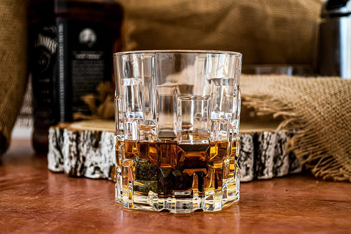 Modern Yard designer 7 pcs crystal whiskey set with decanter and glasses Made in Italy